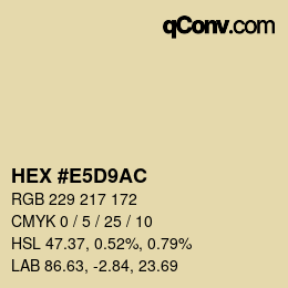 Color code: HEX #E5D9AC | qconv.com
