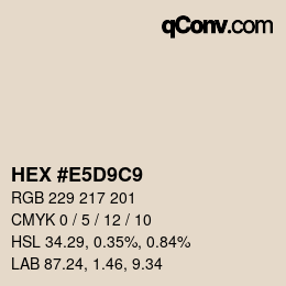 Color code: HEX #E5D9C9 | qconv.com