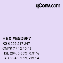 カラーコード: HEX #E5D9F7 | qconv.com