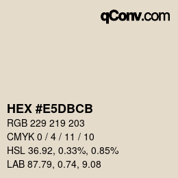 Color code: HEX #E5DBCB | qconv.com