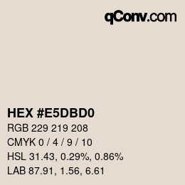 カラーコード: HEX #E5DBD0 | qconv.com