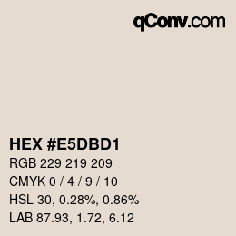 Color code: HEX #E5DBD1 | qconv.com