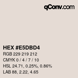 Color code: HEX #E5DBD4 | qconv.com