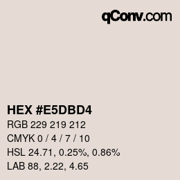 カラーコード: HEX #E5DBD4 | qconv.com