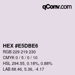 カラーコード: HEX #E5DBE6 | qconv.com