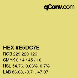Color code: HEX #E5DC7E | qconv.com