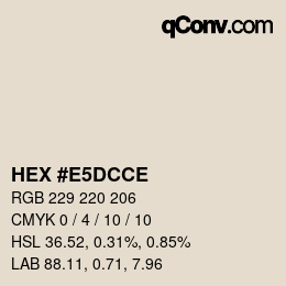 Color code: HEX #E5DCCE | qconv.com