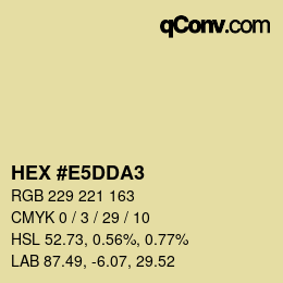 Color code: HEX #E5DDA3 | qconv.com