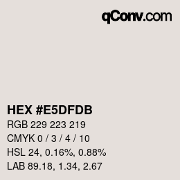 Código de color: HEX #E5DFDB | qconv.com