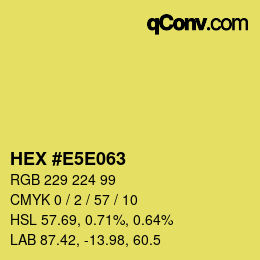 カラーコード: HEX #E5E063 | qconv.com