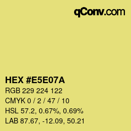 カラーコード: HEX #E5E07A | qconv.com