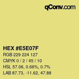 カラーコード: HEX #E5E07F | qconv.com