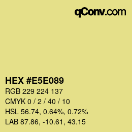 Color code: HEX #E5E089 | qconv.com