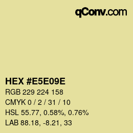 Farbcode: HEX #E5E09E | qconv.com