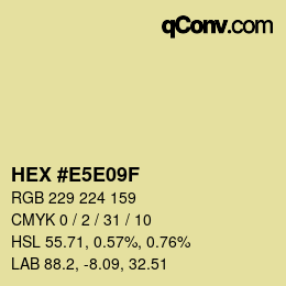 Color code: HEX #E5E09F | qconv.com