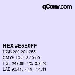 カラーコード: HEX #E5E0FF | qconv.com