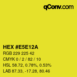 Color code: HEX #E5E12A | qconv.com