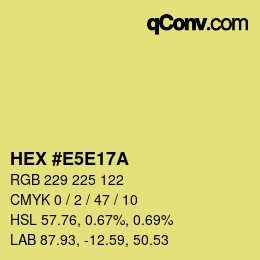 Color code: HEX #E5E17A | qconv.com