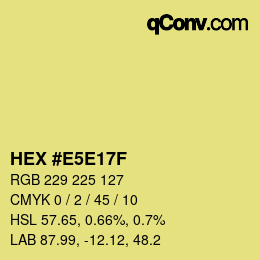Color code: HEX #E5E17F | qconv.com