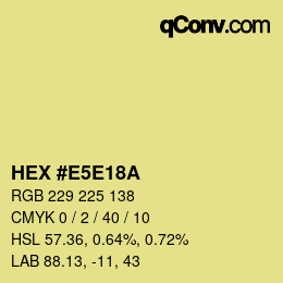 Color code: HEX #E5E18A | qconv.com