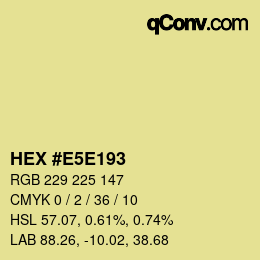 カラーコード: HEX #E5E193 | qconv.com
