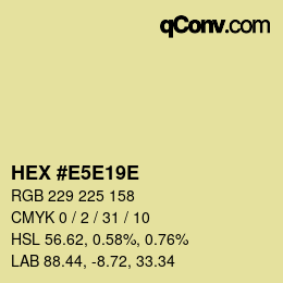 Color code: HEX #E5E19E | qconv.com