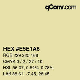 Farbcode: HEX #E5E1A8 | qconv.com