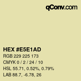 Color code: HEX #E5E1AD | qconv.com