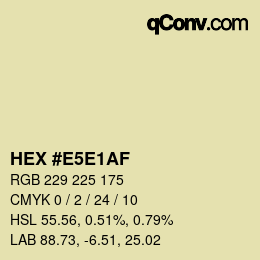 Color code: HEX #E5E1AF | qconv.com