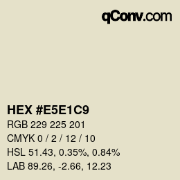Color code: HEX #E5E1C9 | qconv.com