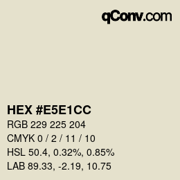 Color code: HEX #E5E1CC | qconv.com