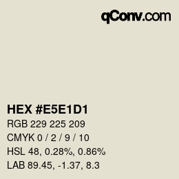 Color code: HEX #E5E1D1 | qconv.com