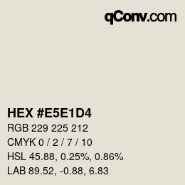 カラーコード: HEX #E5E1D4 | qconv.com