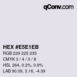 Color code: HEX #E5E1EB | qconv.com