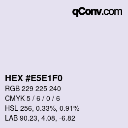 Color code: HEX #E5E1F0 | qconv.com