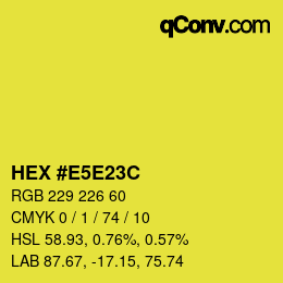 Color code: HEX #E5E23C | qconv.com