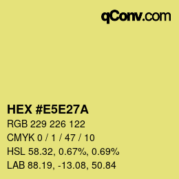 Color code: HEX #E5E27A | qconv.com