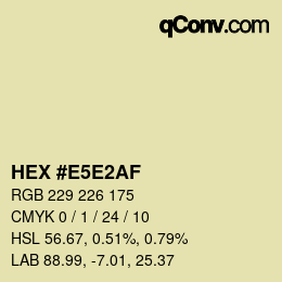 Código de color: HEX #E5E2AF | qconv.com