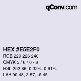 Color code: HEX #E5E2F0 | qconv.com