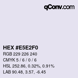 Código de color: HEX #E5E2F0 | qconv.com
