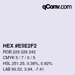 カラーコード: HEX #E5E2F2 | qconv.com