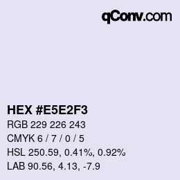 カラーコード: HEX #E5E2F3 | qconv.com