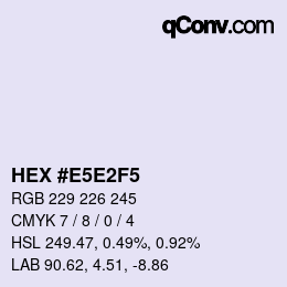 カラーコード: HEX #E5E2F5 | qconv.com