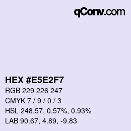 Color code: HEX #E5E2F7 | qconv.com