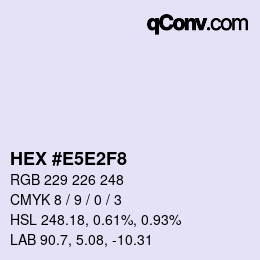 カラーコード: HEX #E5E2F8 | qconv.com