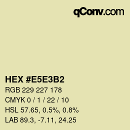 Color code: HEX #E5E3B2 | qconv.com