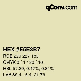 Farbcode: HEX #E5E3B7 | qconv.com