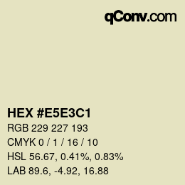 Color code: HEX #E5E3C1 | qconv.com