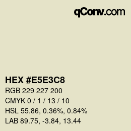 Color code: HEX #E5E3C8 | qconv.com