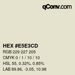 Color code: HEX #E5E3CD | qconv.com